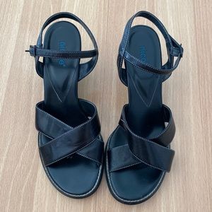 Nicole Black Wedge Sandals - Size 6